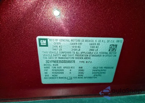 2013 Cadillac Srx Premium Collection z USA, uszkodzony, nr VIN 3GYFNEE35DS506878